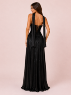 Gabrielle - Longue robe bustier noire