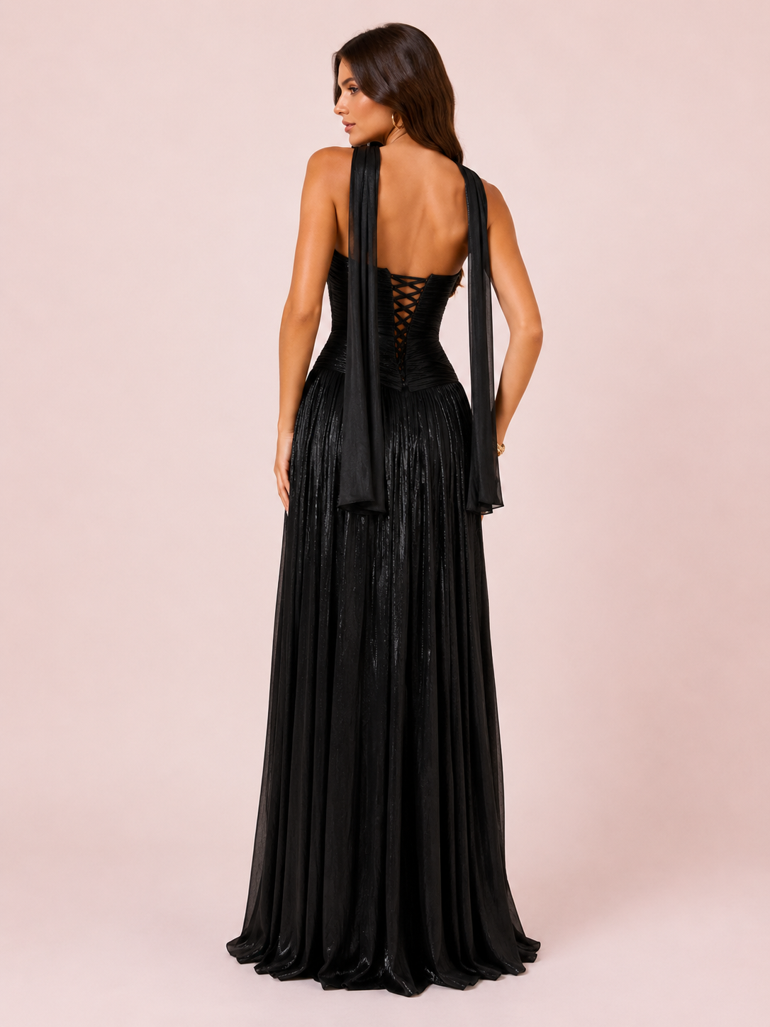 Gabrielle - Longue robe bustier noire