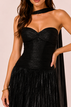 Gabrielle - Longue robe bustier noire