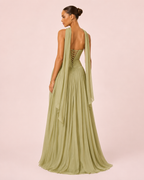Gabrielle - Longue robe bustier vert olive