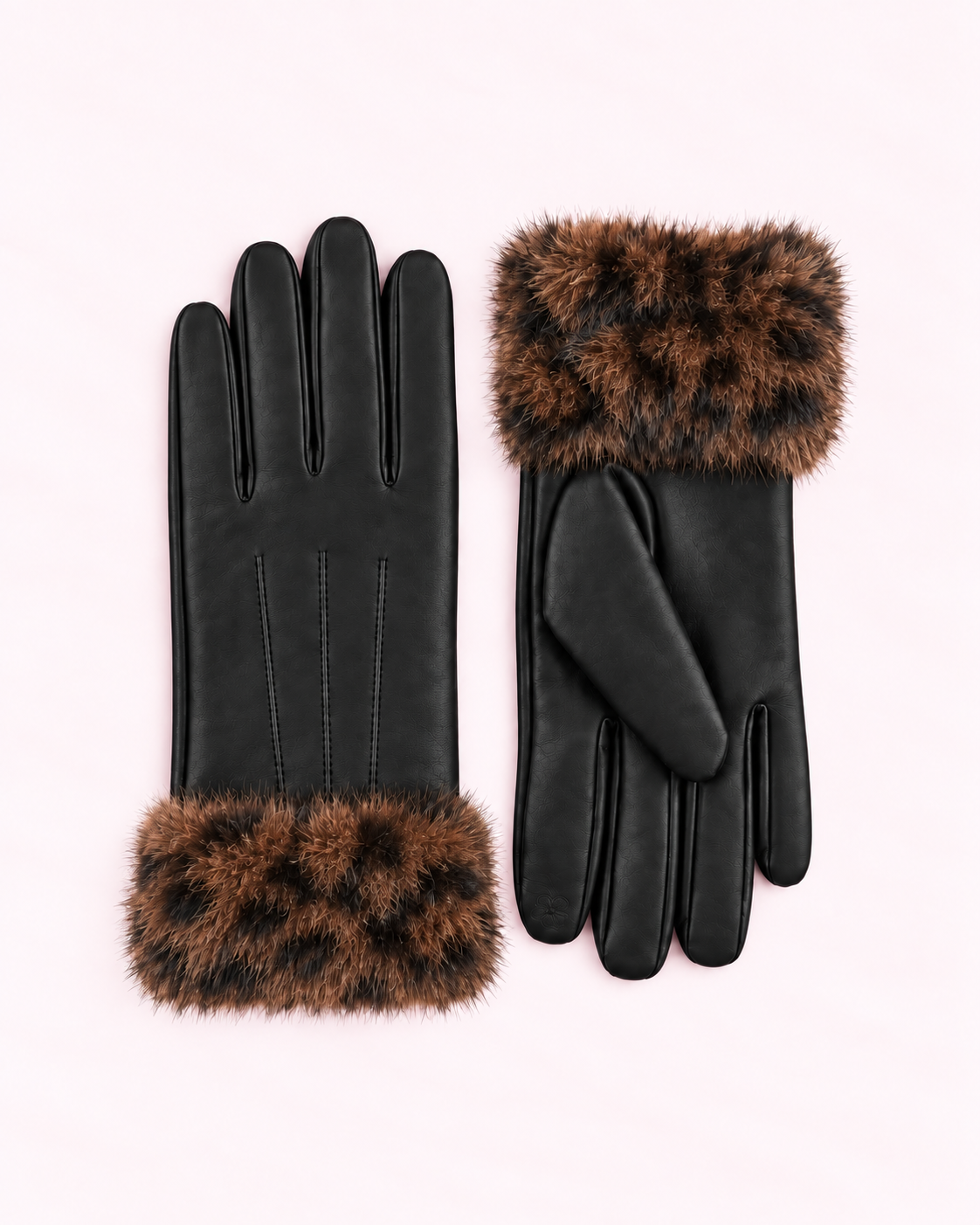 Tess – Gants fourrure léopard