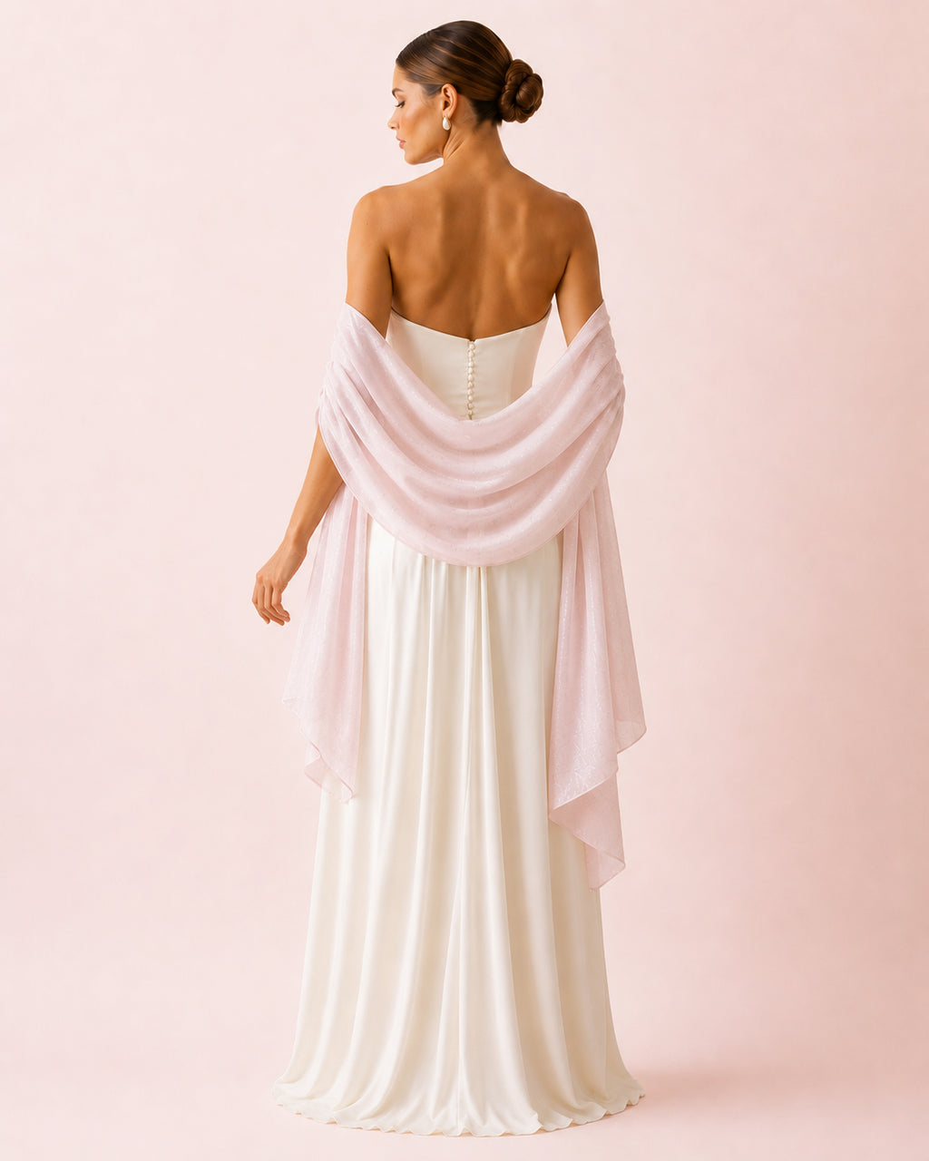 Étole rose poudré irisée