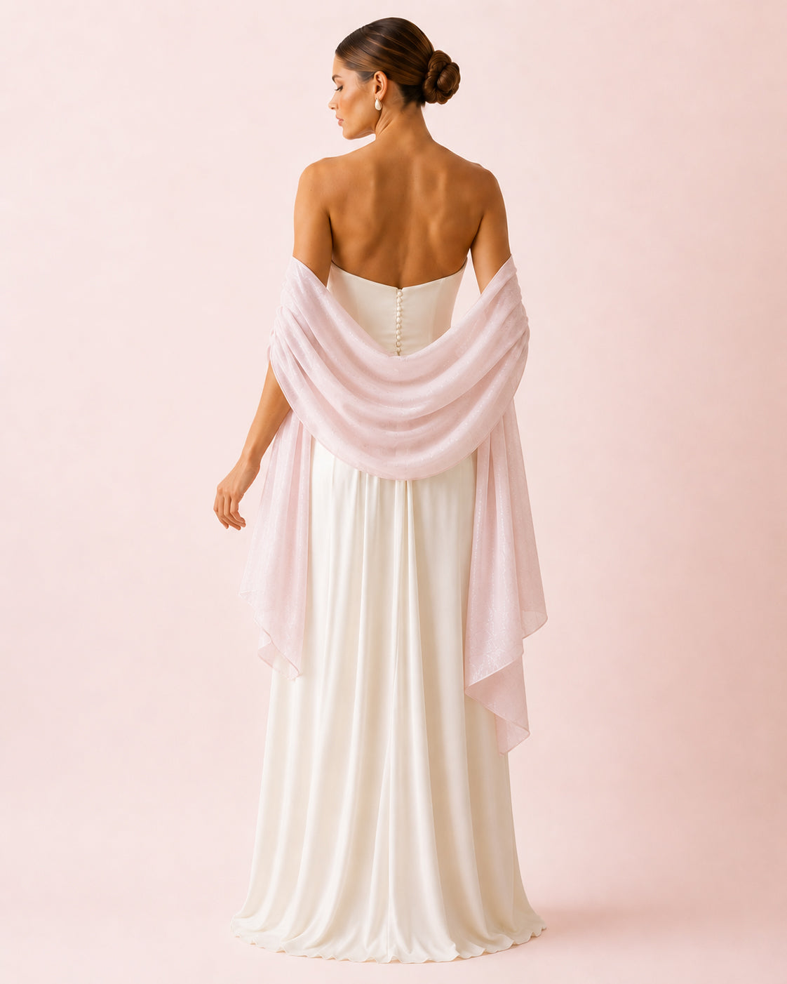 Étole rose poudré irisée