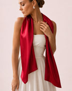 Étole rouge satinée