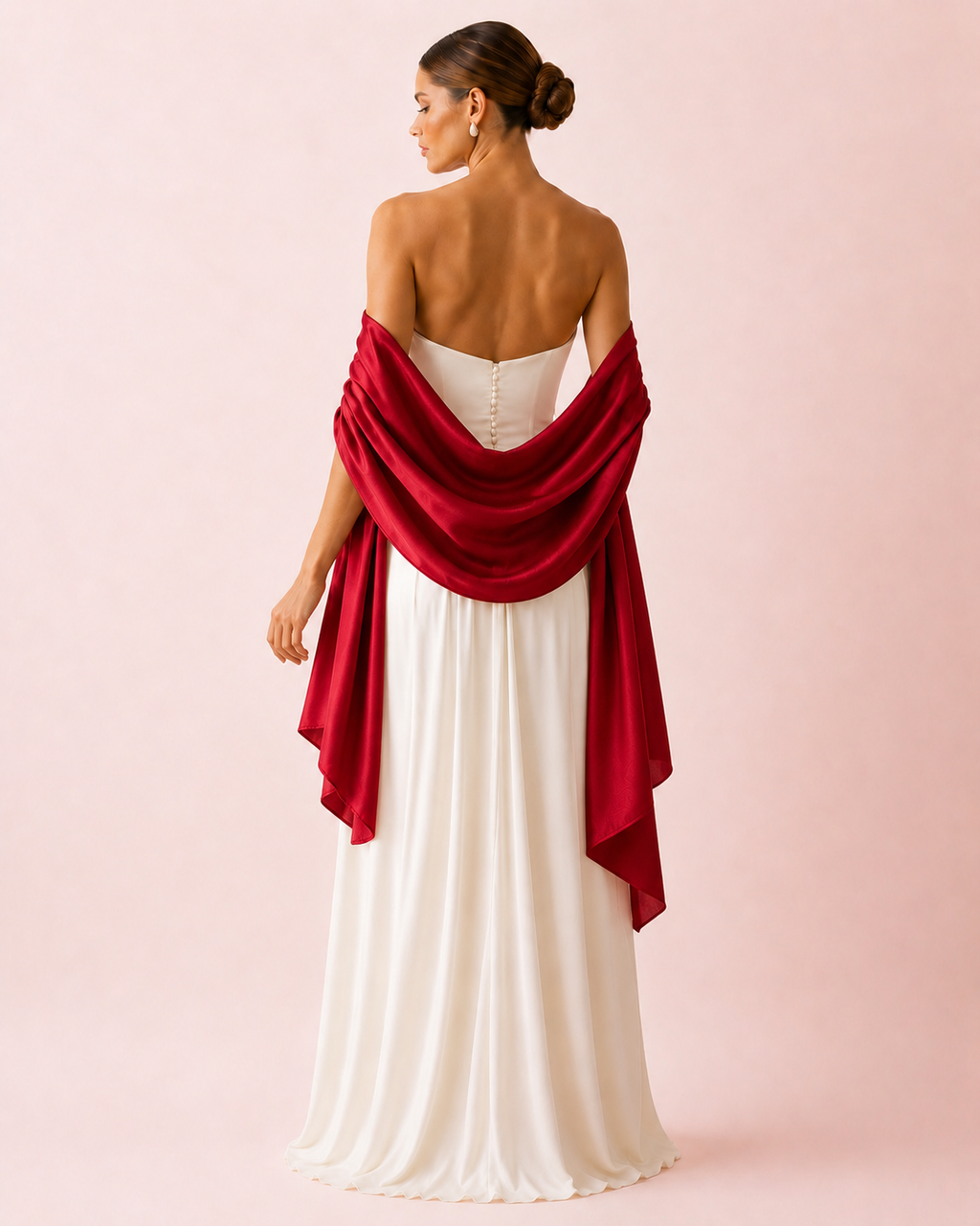 Étole rouge satinée