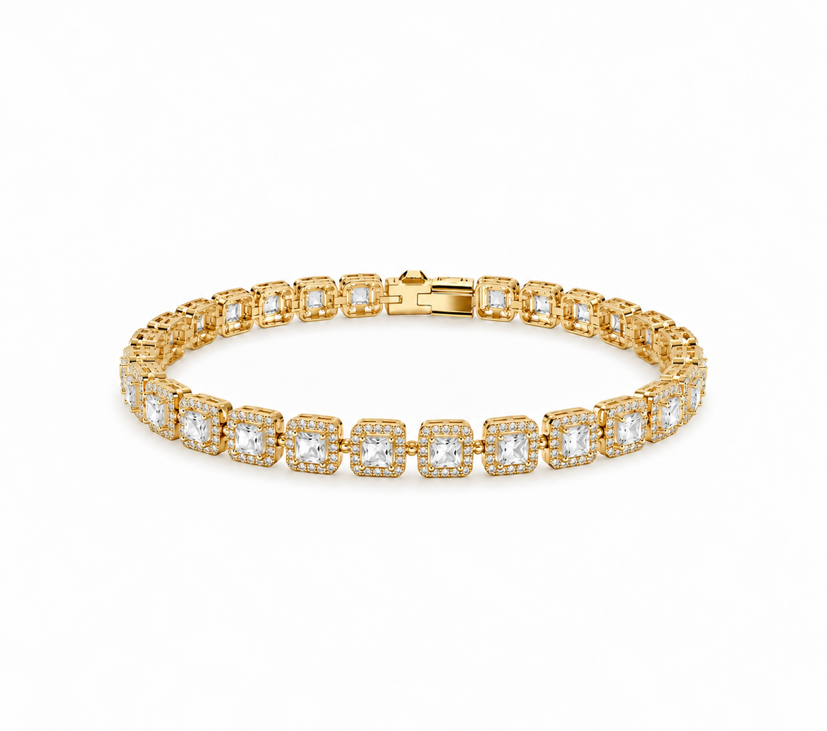 Bracelet Éclat carré doré
