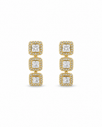Boucles d'oreilles Éclat carré doré