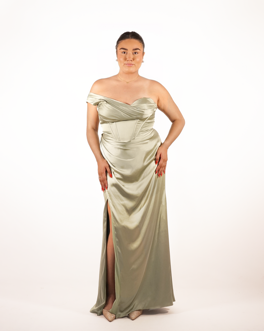 Brown Strapless Dress