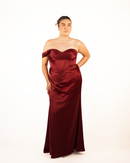 Brown Strapless Dress