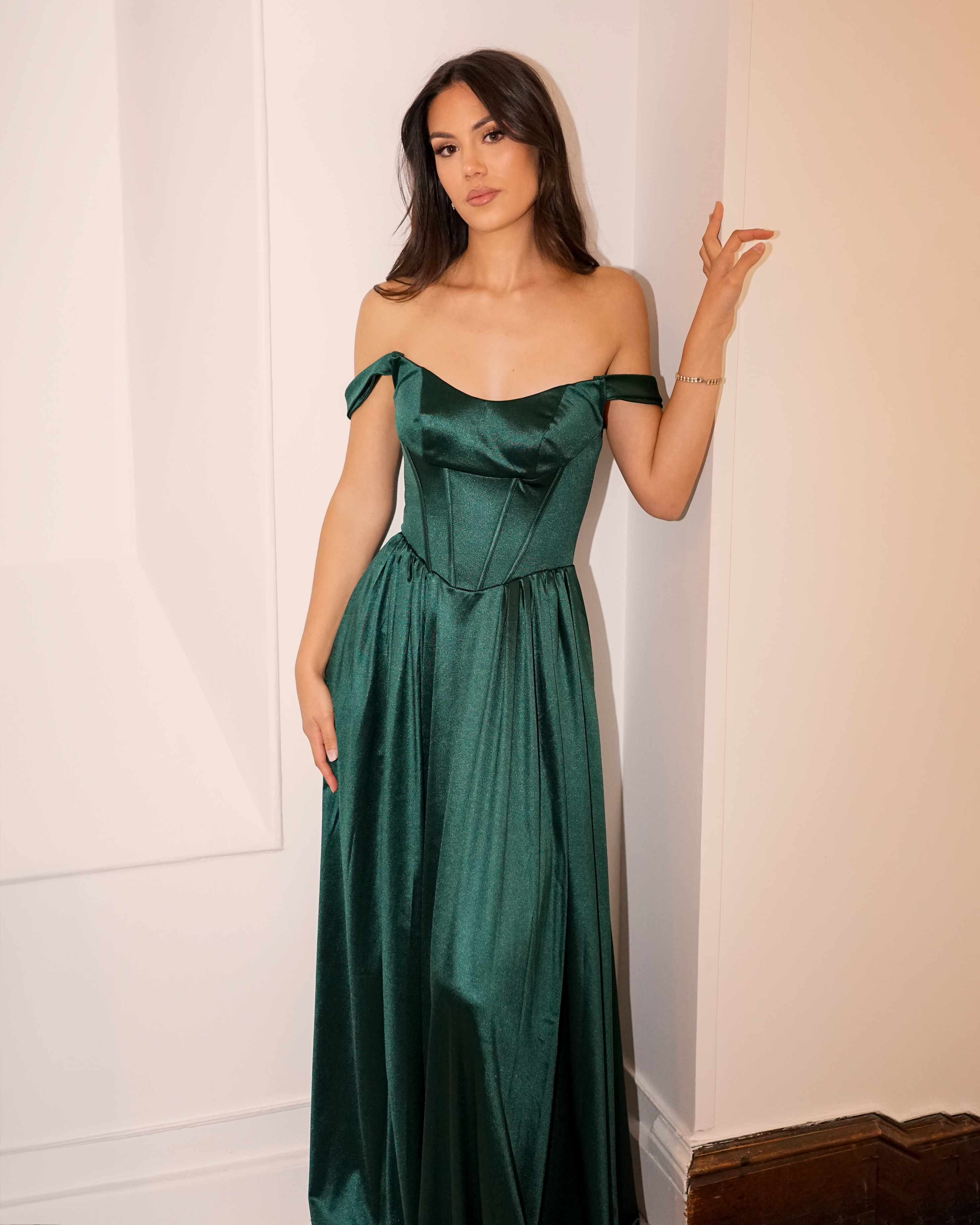 Chloé - Emerald green satin dress