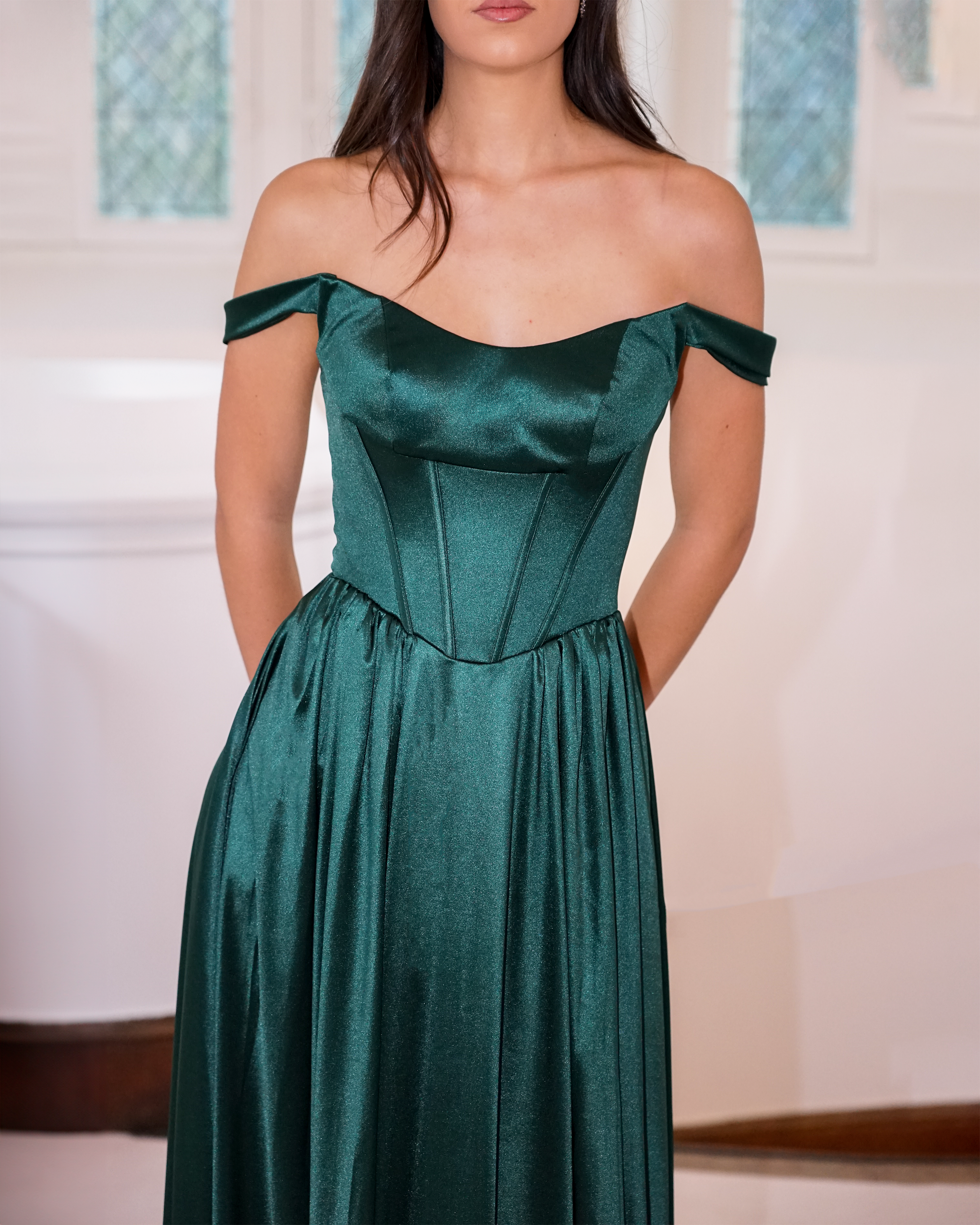 Chloé - Emerald green satin dress
