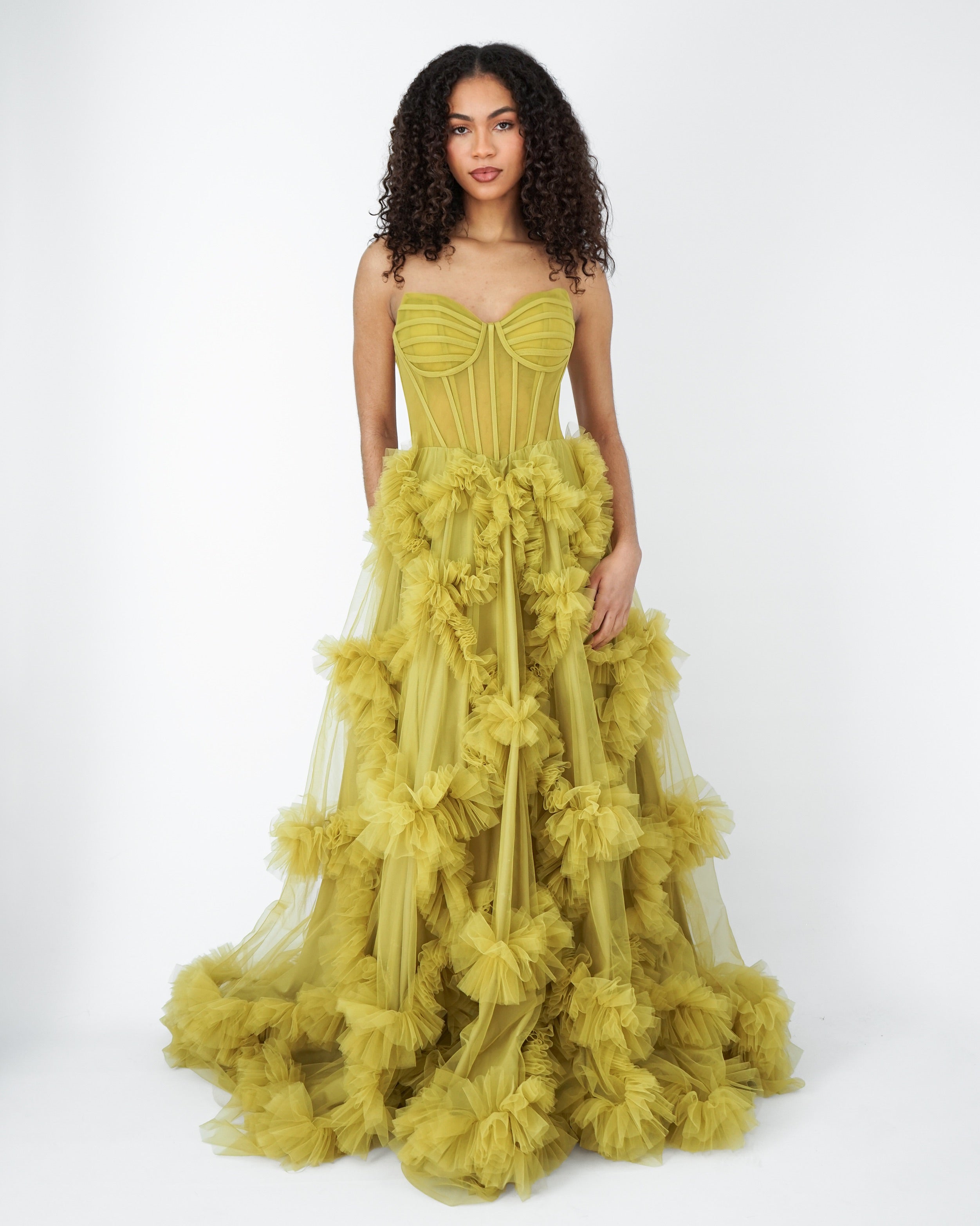 Alba olive green dress