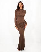 Eden - Long draped red dress