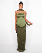 Ava - Robe bustier vert olive