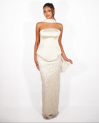 Ava - Robe bustier champagne