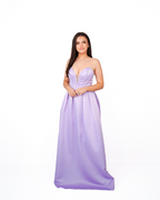 Lilac flared bustier dress