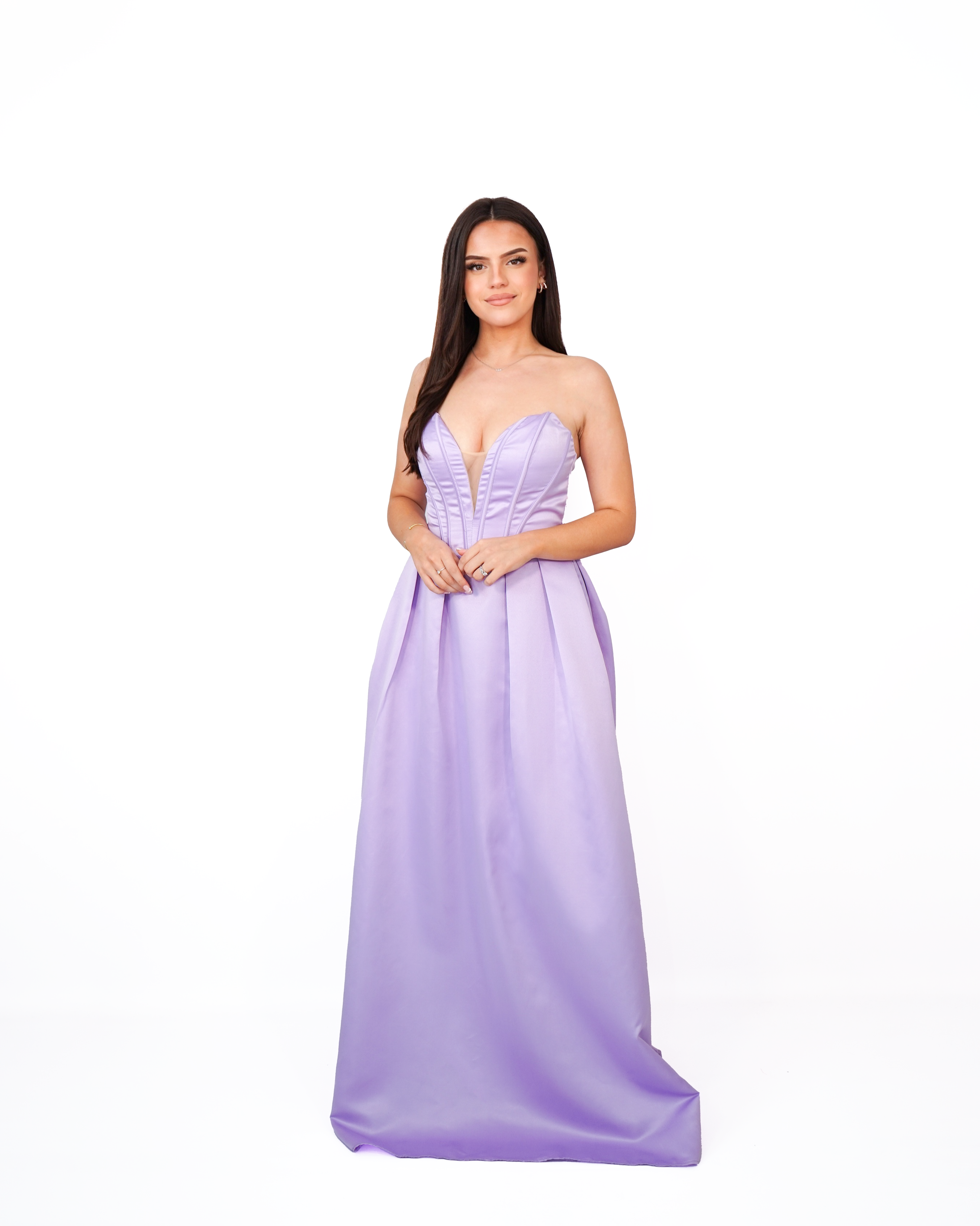 Lilac flared bustier dress