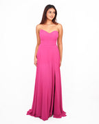 Alma - Robe bustier fuchsia