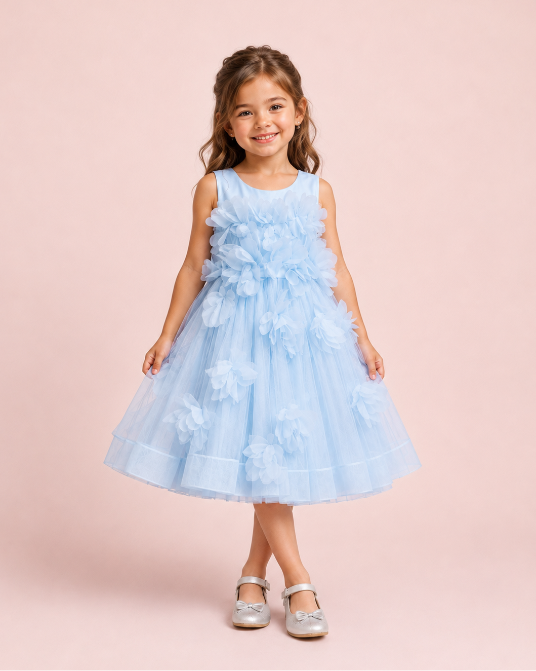 Ilona - Robe enfant bleu ciel