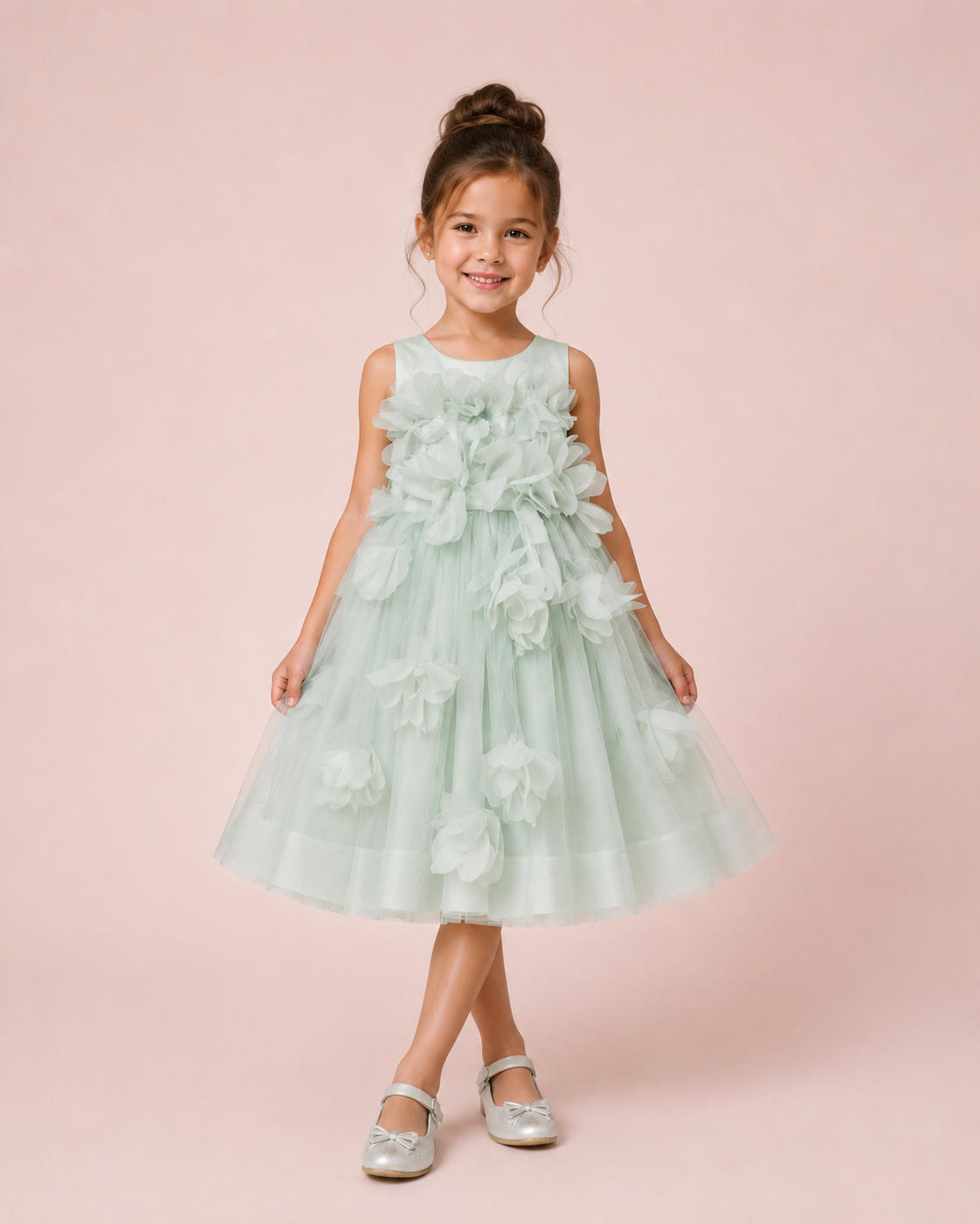 Ilona - Robe enfant sauge