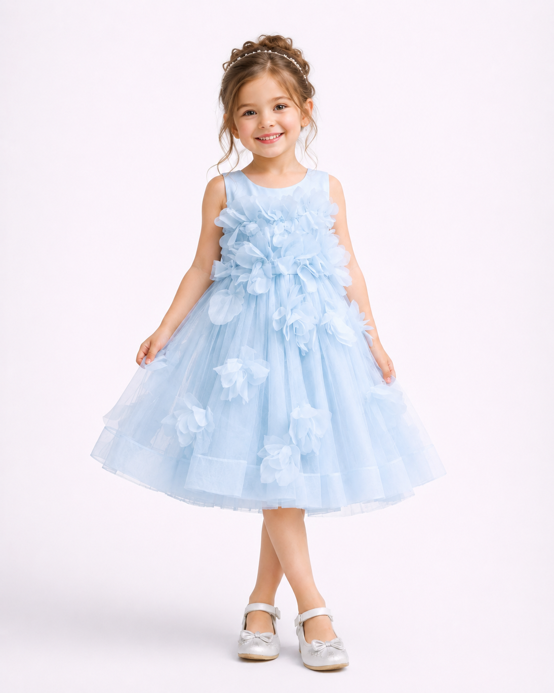 Ilona - Robe enfant bleu ciel