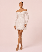 Isadora - Robe de Mariée Courte Manches Longues