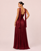 Johanna - Longue robe irisée bordeaux