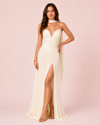 Johanna - Longue robe irisée champagne