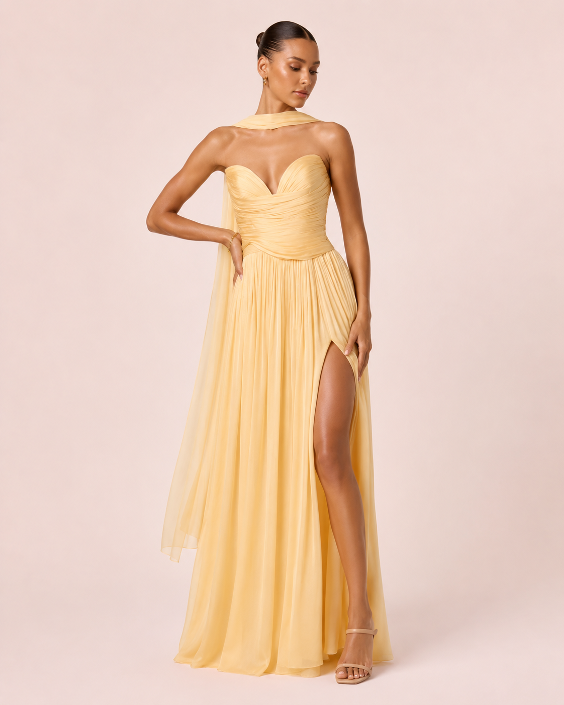 Johanna - Longue robe irisée jaune