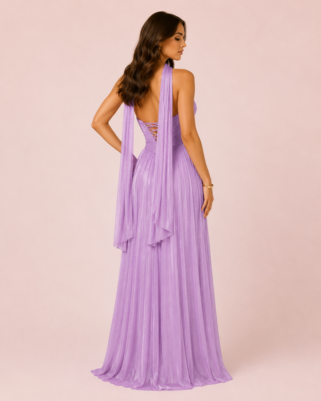 Johanna - Longue robe irisée lilas