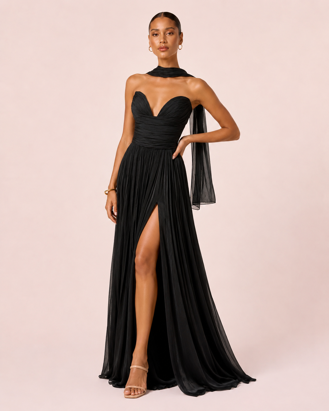 Johanna - Longue robe irisée noire