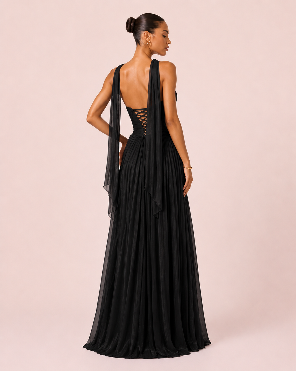 Johanna - Longue robe irisée noire