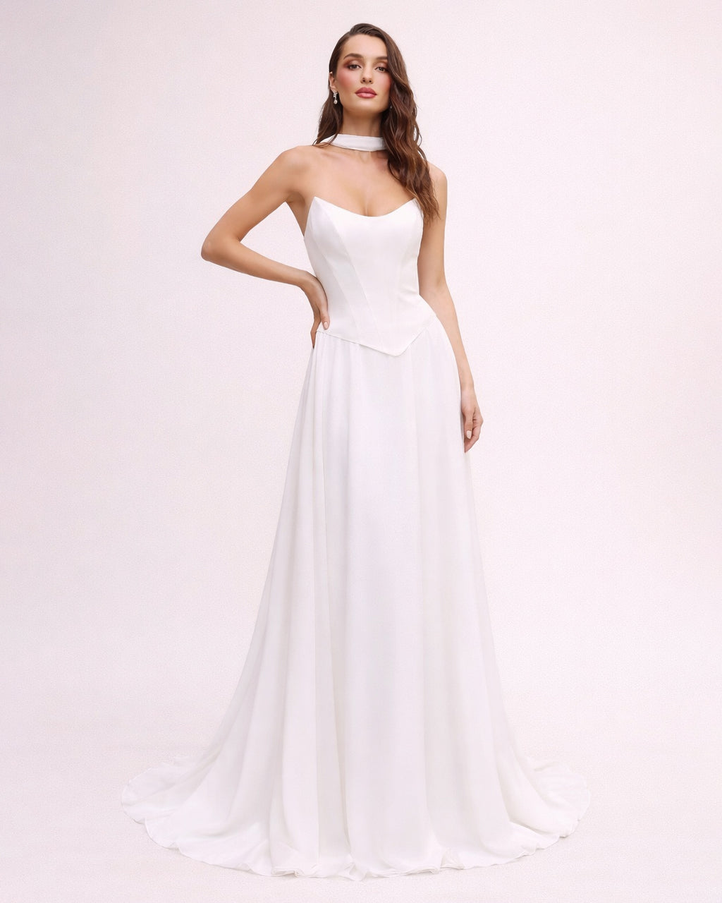 Lily - Longue robe corset jupe fluide
