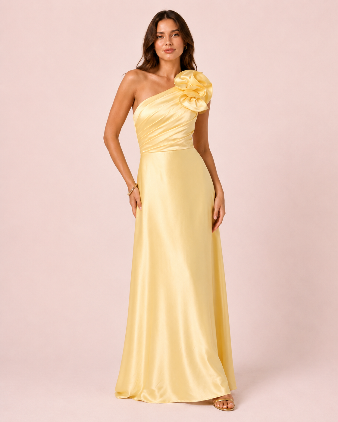 Léa - Robe asymétrique jaune