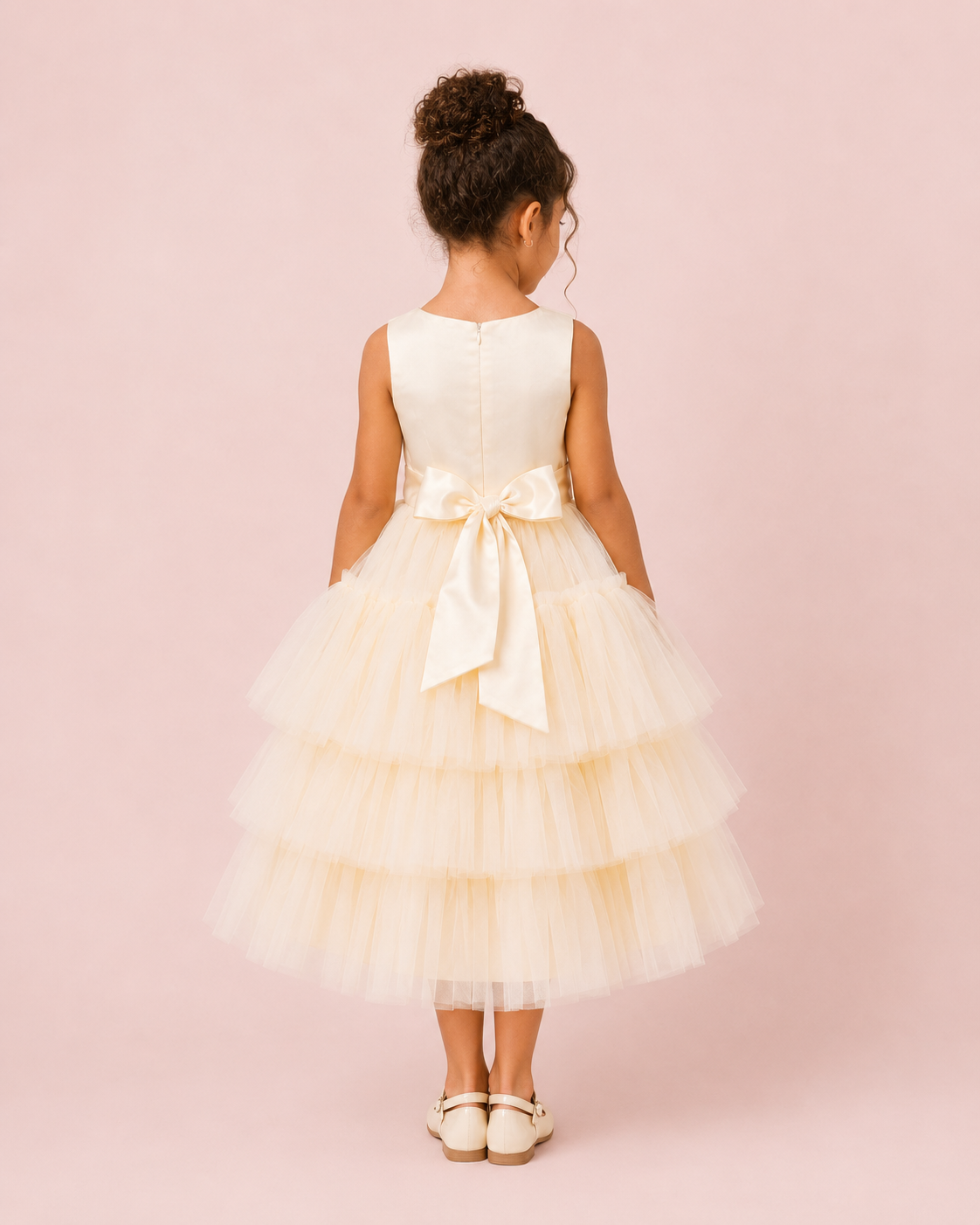 Lily - Robe champagne en tulle