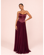 Lily - Longue robe corset jupe fluide