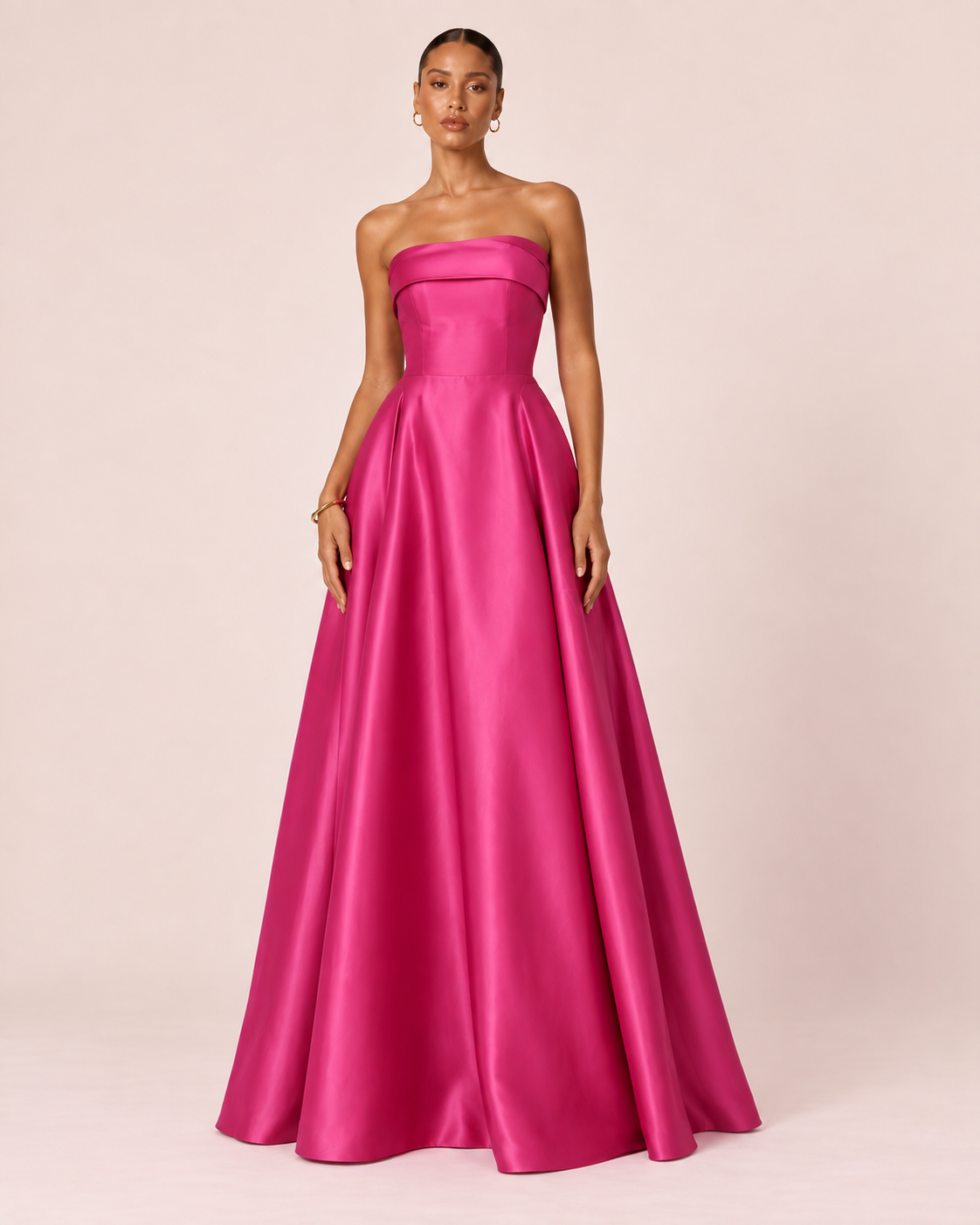 Lisa - Robe bustier fuchsia