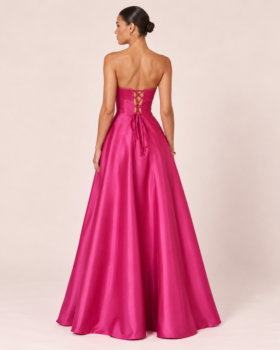Lisa - Robe bustier fuchsia