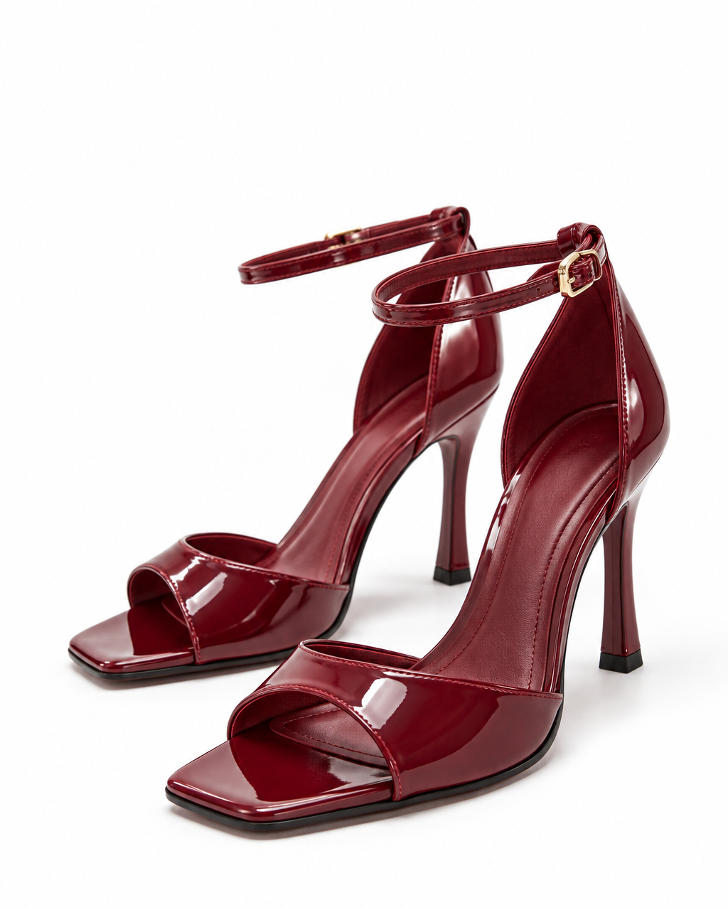 Margot - Sandales vernies à talons bordeaux