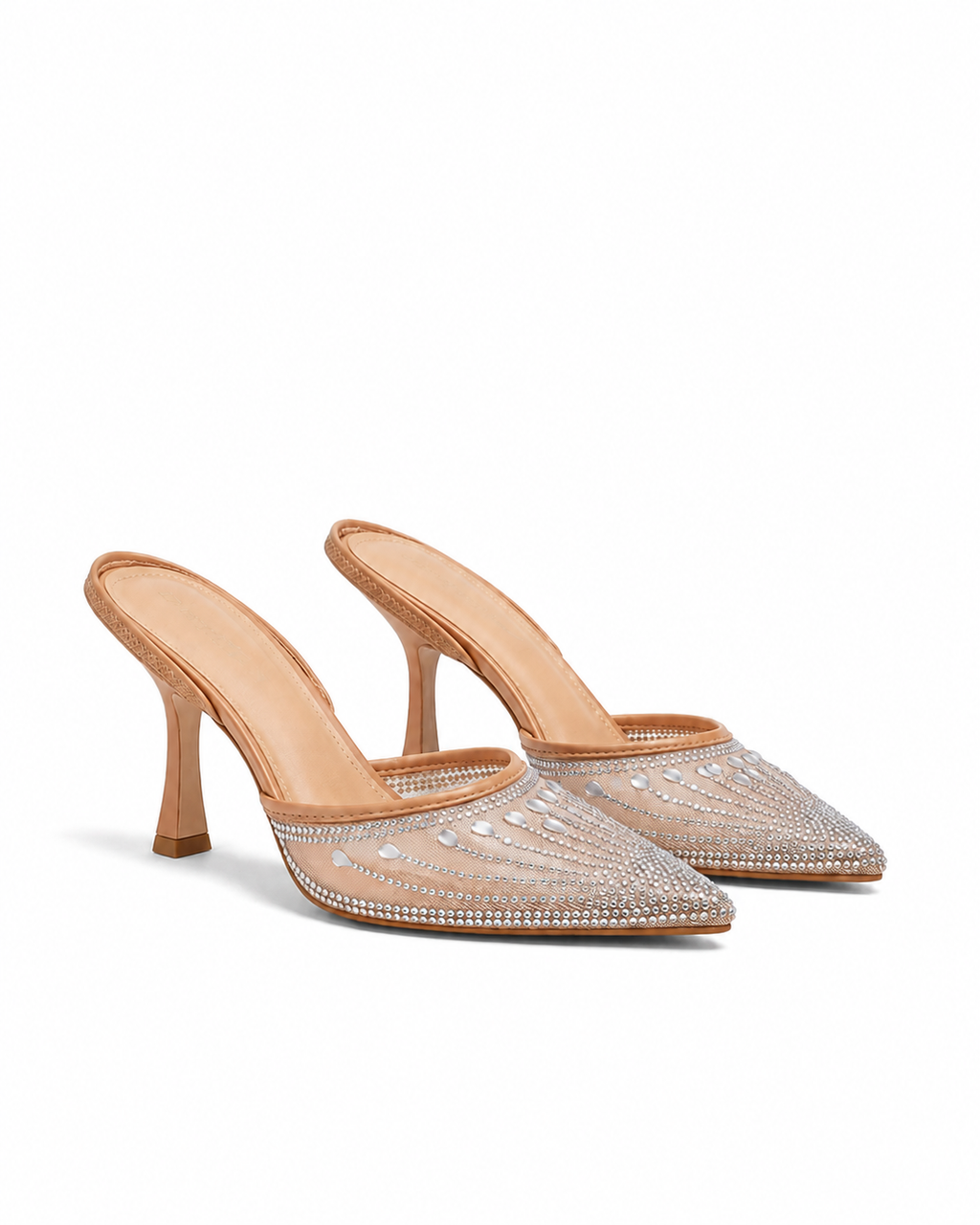 Marta - Talons beige à strass