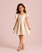 Maya - Robe enfant en satin champagne