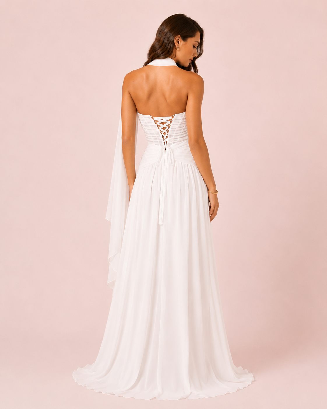 Oriane - Longue robe en mousseline fluide