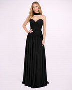 Oriane- Longue robe bustier noire