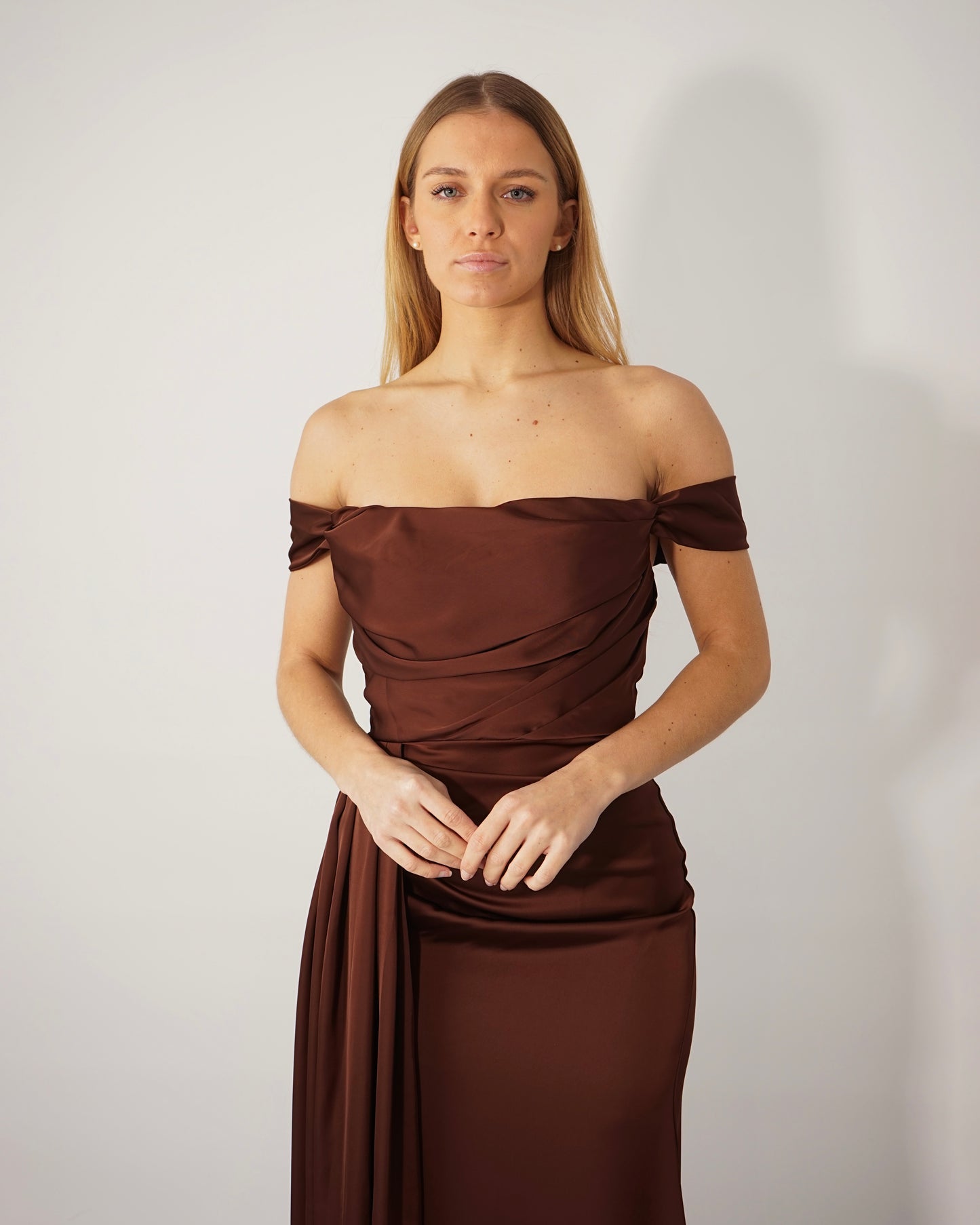 Brown Strapless Dress