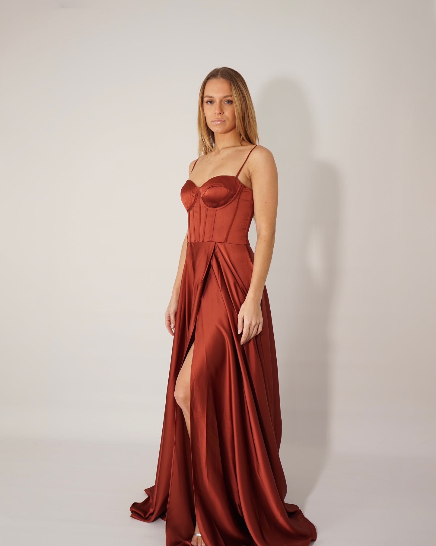 Brown Strapless Dress