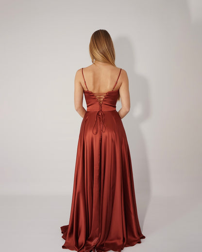 Brown Strapless Dress