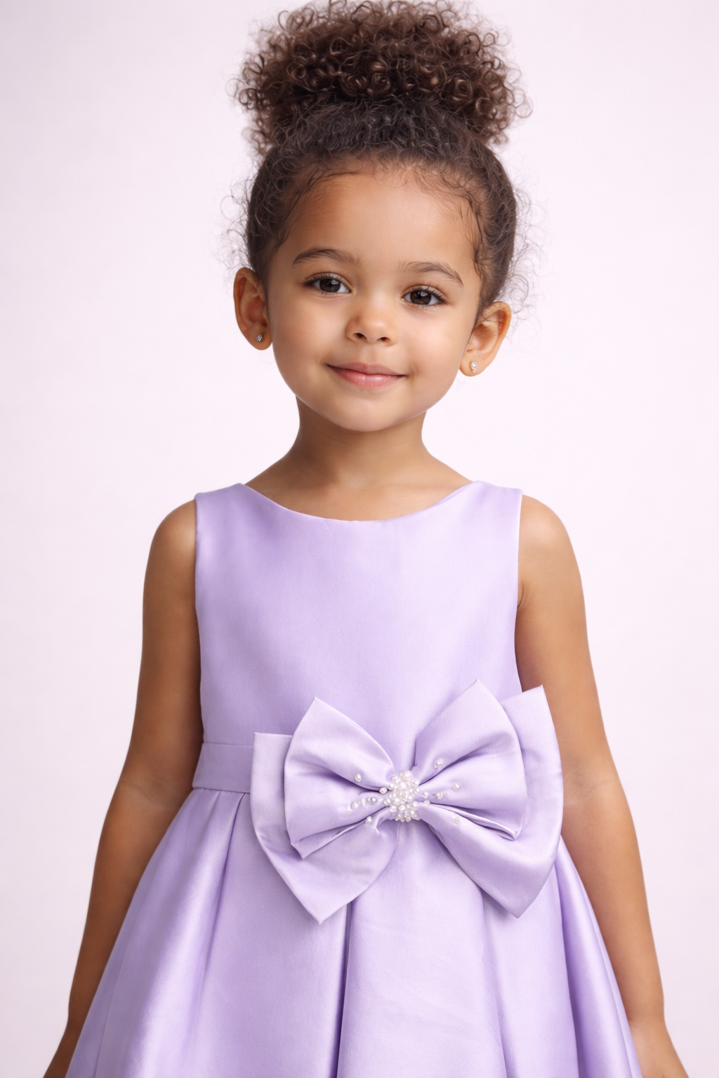 Lilirose - Robe enfant en satin lilas