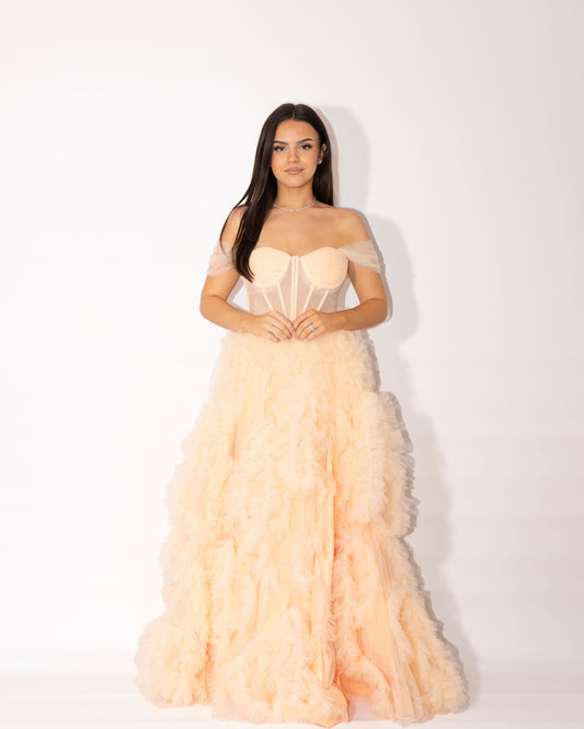 Robe En Tulle Pêche