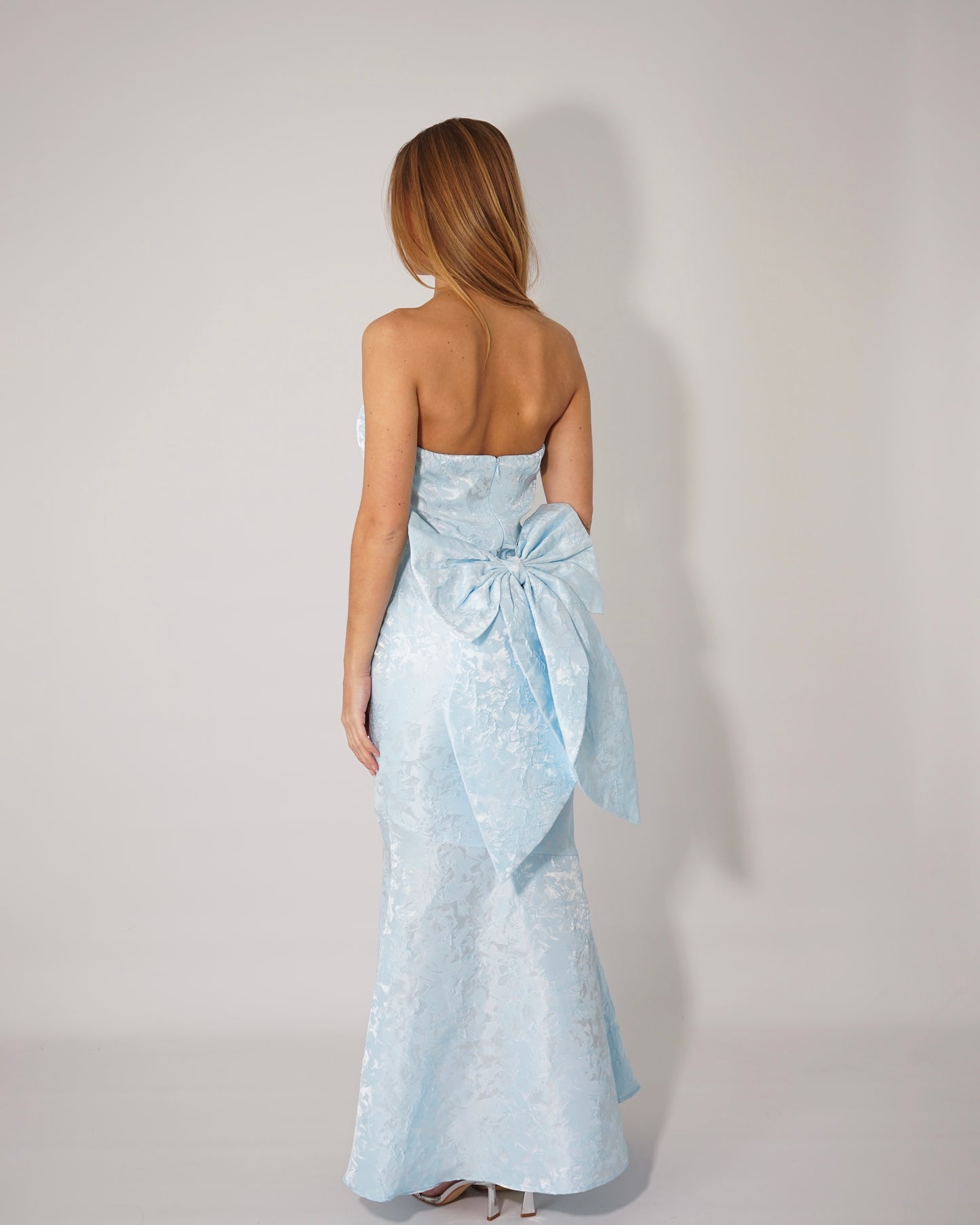 Robe Bustier Bleue A Noeud