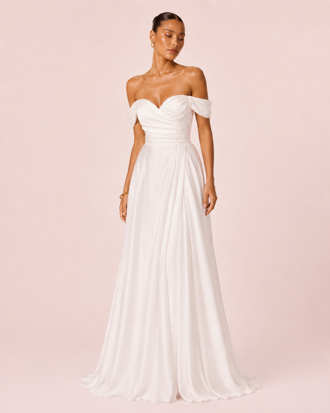 Romy - Robe à épaules dénudées blanche